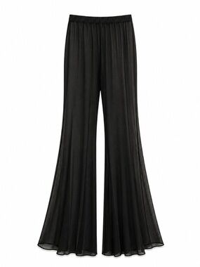 Black Sheer Mesh Flare Pull-On Pants – Size Small EUC